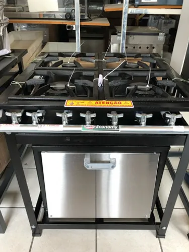 Fogão 4 bocas 2s 2d com forno baixa pressão