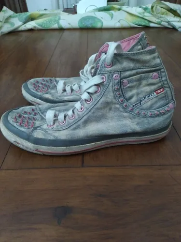 Tênis cano alto jeans Diesel