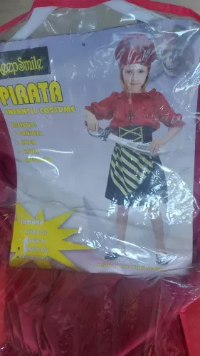 Fantasia de Pirata feminina 11/14 anos