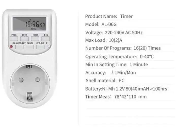 Timer interruptor digital cozinha temporizador tomada semana hora programável COD-AP151  
