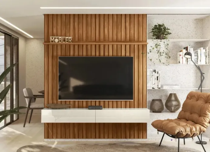 Painel Ripado 2.20 com Kit Gaveta Design Moderno p776