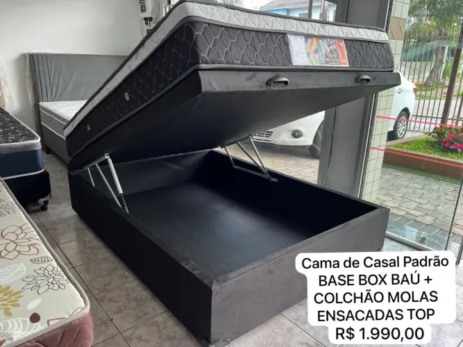 Cama Box Casal com Colchão de Molhas Ensacadas