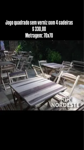 Mesas e cadeiras desmontável 