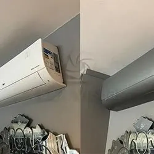 Pintura de ar condicionado e ventilador de teto.