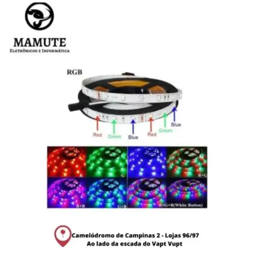 Fita Led Bluetooth USB Rgb 16 Cores Com Controle 5 Metros - COBA