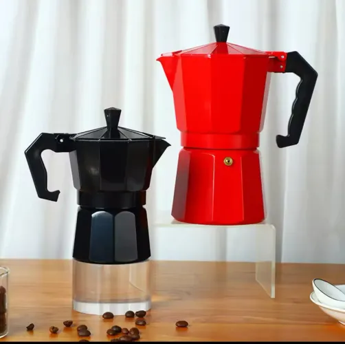 Cafetera Italiana - Vermelha 300ml e Preta 450ml