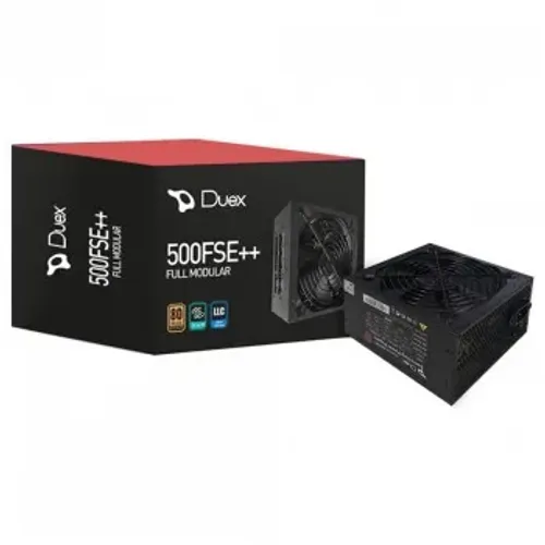 Fonte Duex, 500w Atx DX 500fse++, 80 Plus Bronze, Pfc Ativo, Full Modular Preto