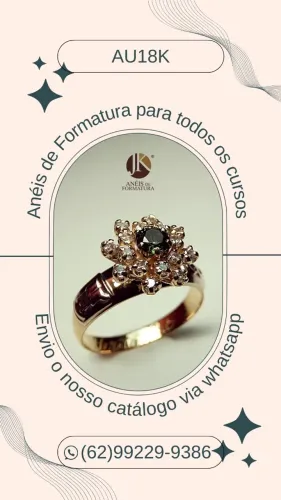 Anéis de Formatura cor da pedra verde em Ouro 18k