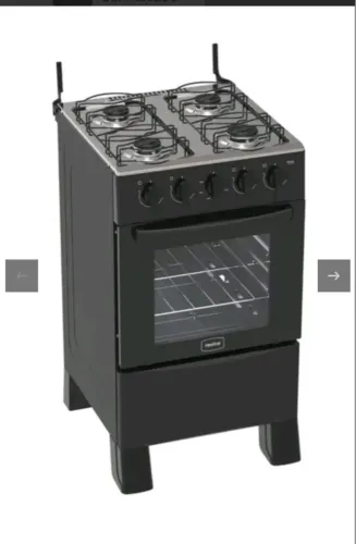 Fogão 4 bocas Preto com Forno