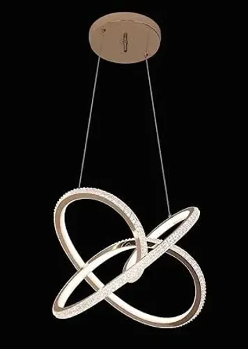 Lustre Pendente Moderno Luxo Cristal K9 (Curvas 38x32cm)