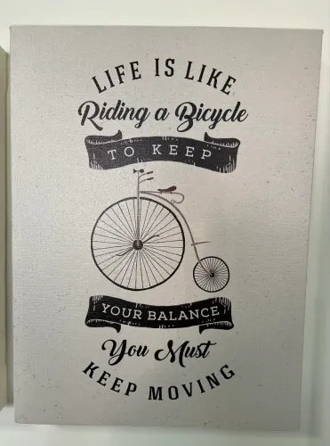 Quadro Decorativo: A vida é como andar de bicicleta