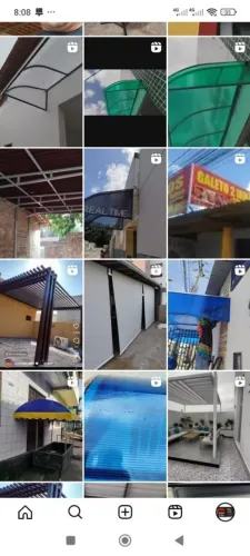 Toldos fixo/retrátil /policarbonato/telhado galvanizado 