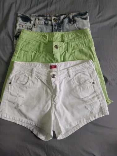 Lote com 03 Shorts Jeans Usados