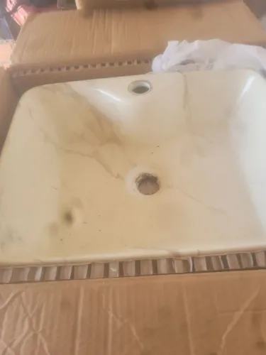 Cuba de apoio banheiro Roma mármore carrara 48cm48cm