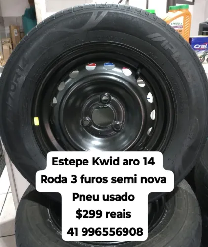 Roda kwid aro 14 com pneu 