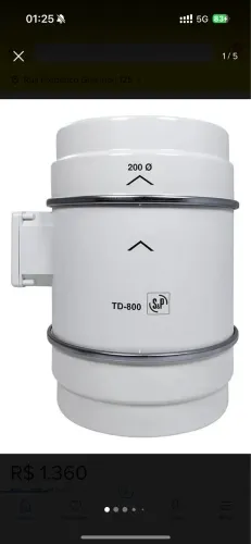 Exaustor Para Dutos Td-800/200 220v-combinado