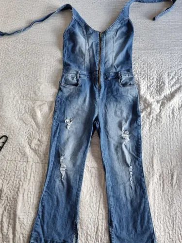 Macacão Jeans Destroyed