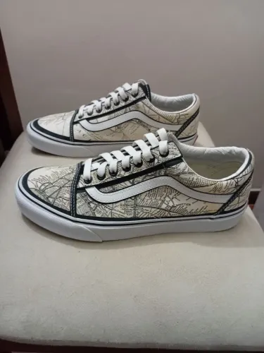 Tênis Old Skool Vans X Moca Frances Stark Maps