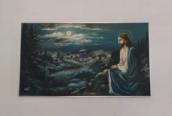 Quadro Jesus na Montanha - pintado a óleo