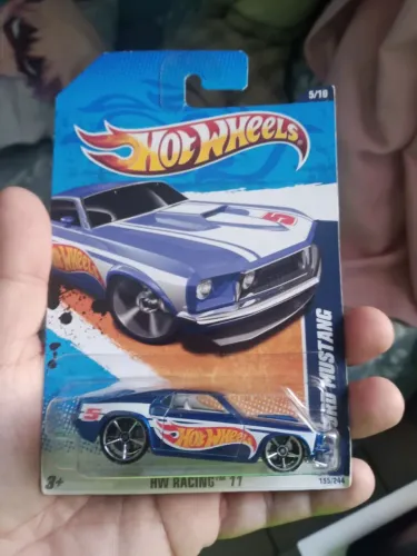 2011 Hot Wheels '69 FORD MUSTANG HW RACING 5 of 10, #155 blue with logo<br>