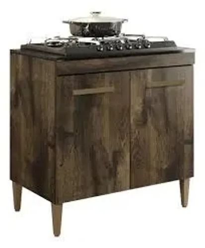 Balcão para Cooktop 4 Bocas Sevilha Kaiki Ipê - Entrega Rápida!