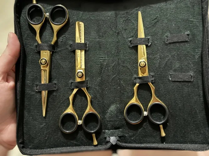 KIT de Tesouras Profissionais para Cabeleireiro e Barbeiro