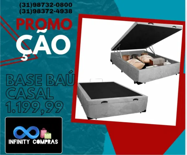 Várias cores Base baú casal