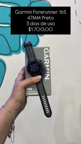 Garmin 165 / 47mm / Preto / 3 Dias de uso / R$ 1.700,00 / loja fisica