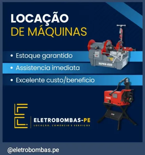 Rosqueadeira elétrica - Locação,  Vendas e Serviços 