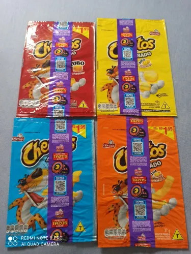 Embalagens Cheetos 4 sabores vazio Pac Man 