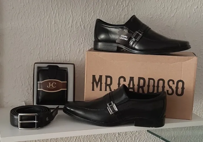 Kit social couro legítimo 