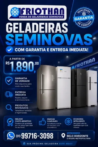 Geladeiras | Melhor Garantia da capital | Entrega imediata