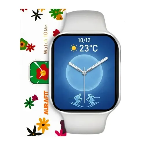 Relógio Smartwatch Aura Fit A10 Mini Amoled Prata Novo Original