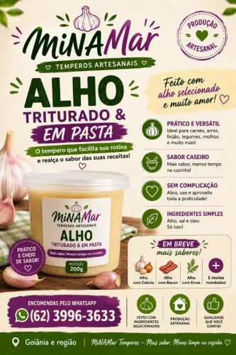 ? Alho Triturado e em pasta apimentado Artesanal 350g - Pronto para Usar | Sabor Caseiro
