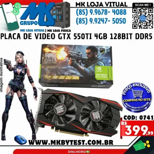 placa de video gtx 550ti 4GB 128bit ddr5