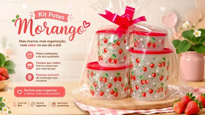 Refri line Tupperware morango 