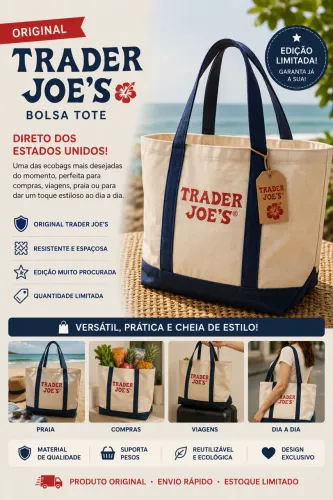 Bolsa tote ecobag Trader joes importado 