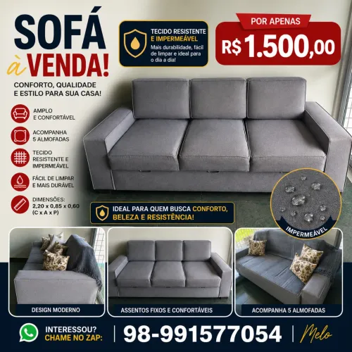 Amplo sofá com Recamier