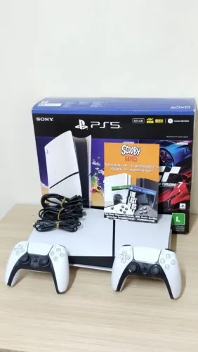 PS5 SLIM MÍDIA DIGITAL SEMINOVO,2 CONTROLES, GARANTIA 1 ANO, LOJA 