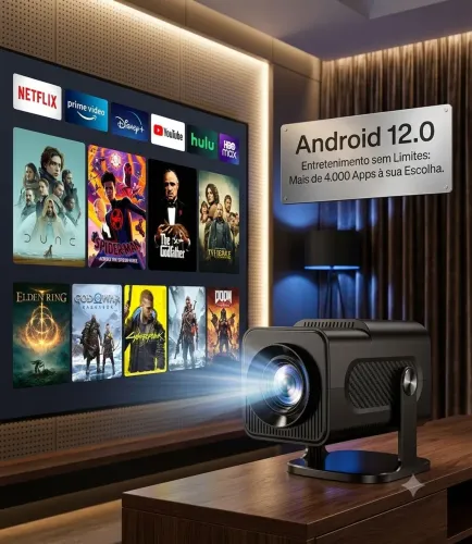 Projetor Magcubic HY320 Smart TV Android 4K Wi-Fi 6 Bluetooth - semi-novo pouco usado