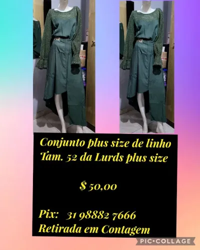 Conjunto em linho plus size