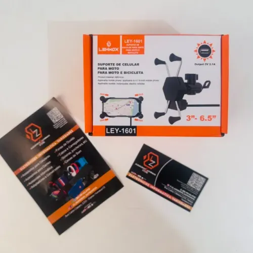 Suporte de Celular para Moto - Garra - com Carregador Usb