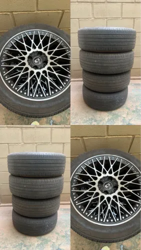 Rodas Aro 17 Esportivas + Pneus - Estilo BBS / 4 Furos - Impecáveis