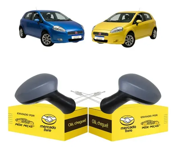 Retrovisor Fiat Punto 2008 2009 2010 A 2012 Novo Manual Par