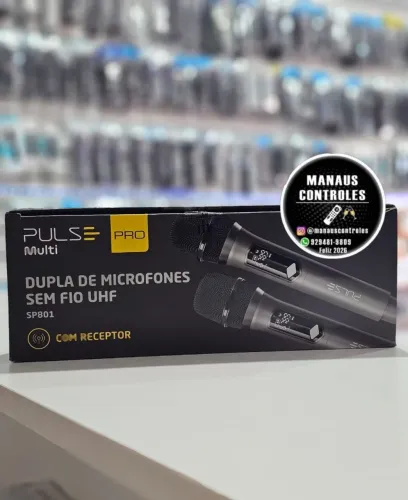 Dupla de microfone sem fio uhf