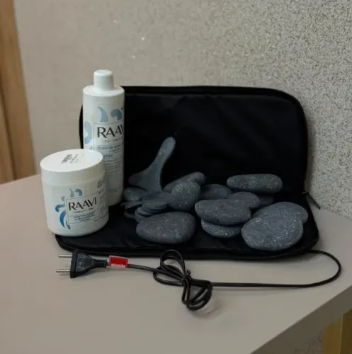 Kit Pedras Quentes Vulcânicas Corporal (24 peças) + Bolsa Térmica