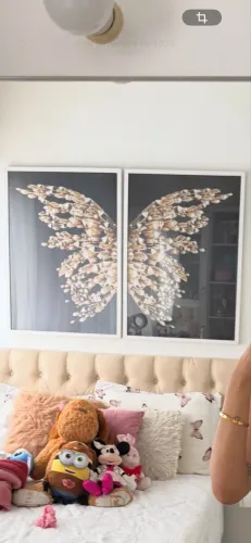2 quadros de borboletas para decoração 