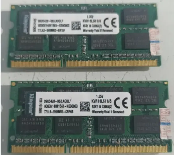 2 Memória para notebook 8GB DDR3 1600MHZ Kingston em perfeito estado