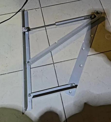 Articulação Cinza Casal Pistão 600n<br>Para Cama Baú + Pux Cinza