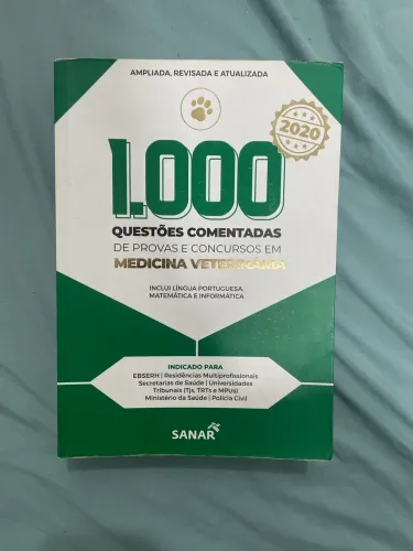 Livro 1.000 questões comentadas de provas e concursos em medicina veterinária (2020)